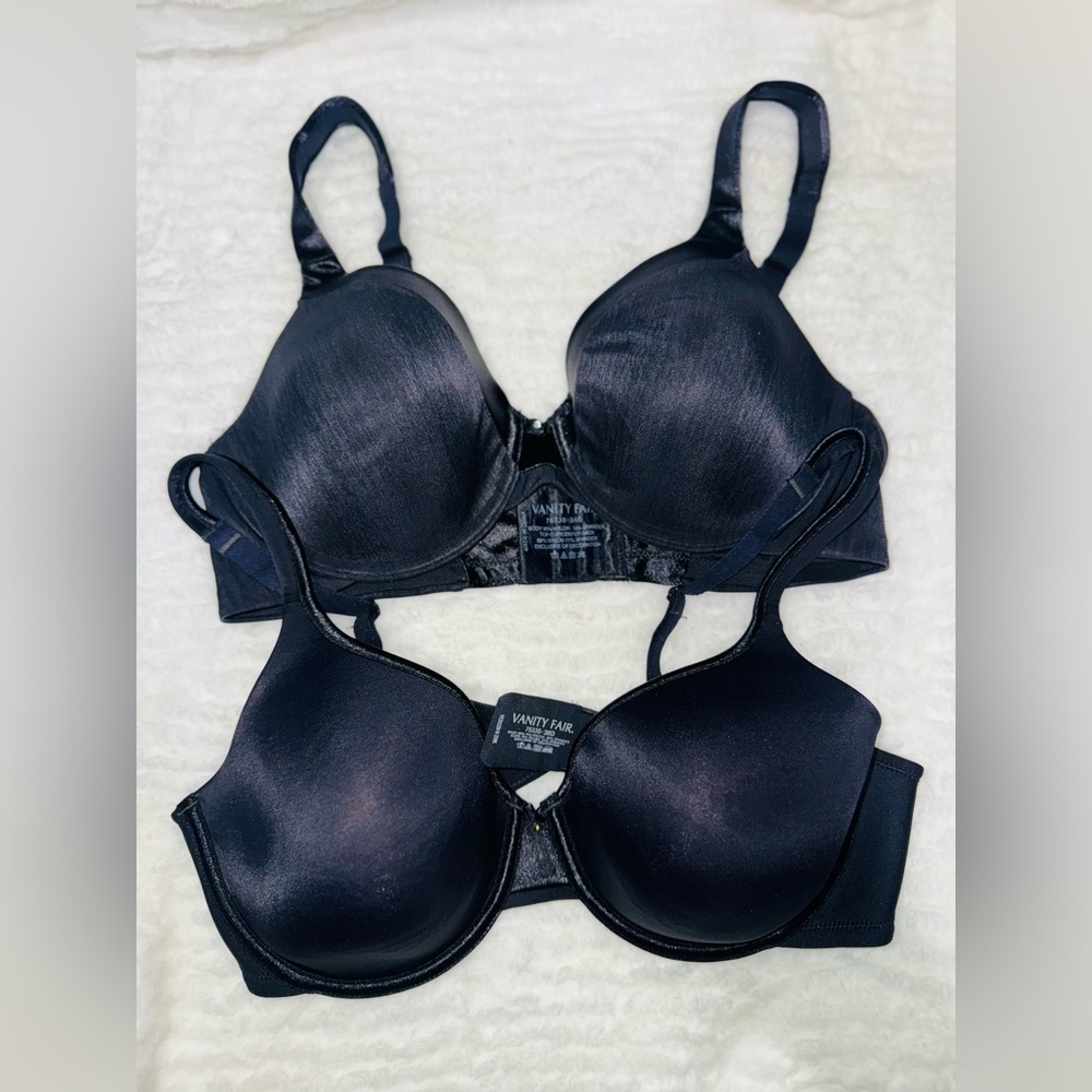 Vanity Fair Women's Elegant Black Bras Set